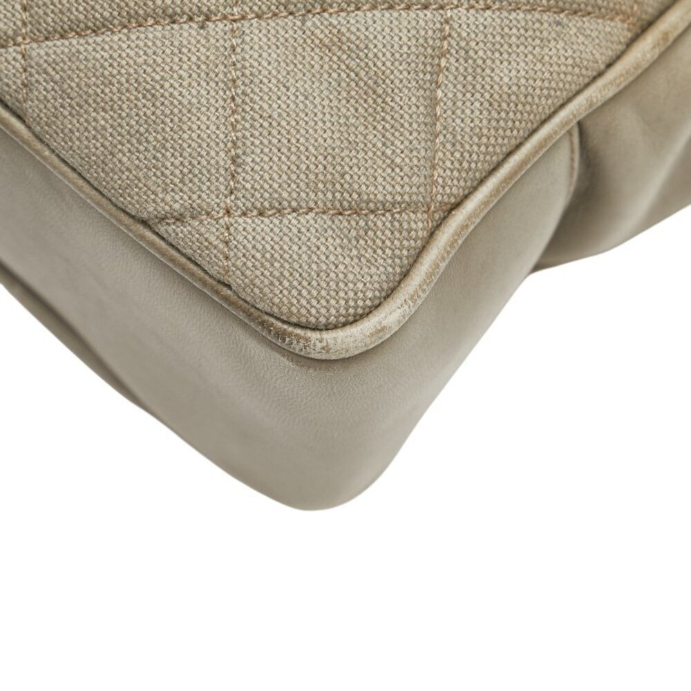 CHANEL Gray Leather Logo Tote Bag - Picture 6 of 14